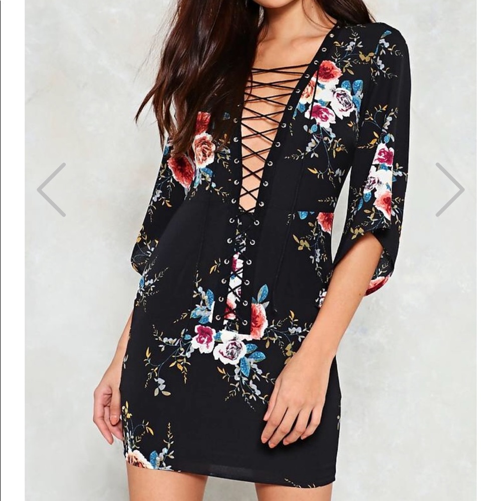 Nasty Gal Lace Up Dress